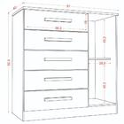 Comoda Mila 05 Gavetas 01 Porta 2014145 Armoveis