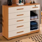 Cômoda Mila 1 Porta 6 Gavetas Cinamomo/off White - Panorama M