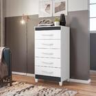 Cômoda Milady Flex Branco/titanium Azul Rosa 5 Gavetas
