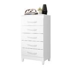 Cômoda Milady Flex Branco/titanium Azul Rosa 5 Gavetas