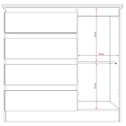 Cômoda Milão 4 Gavetas 1 Porta Legno Naturale/pérola - San Ma