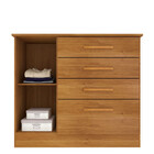 Cômoda Moderna 1 Porta 4 Gav - Chicago-cinamomo- Tcil Móveis