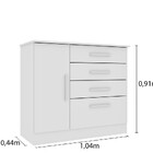 Cômoda Moderna Para Quarto De Casal - Chicago-neve - Tcil Móv