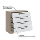 Cômoda Modulada Requinte Com 4 Gavetas - Duna Line/branco Line