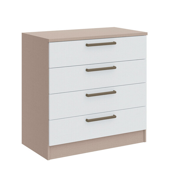 Cômoda Modulada Requinte Com 4 Gavetas - Duna Line/branco Line