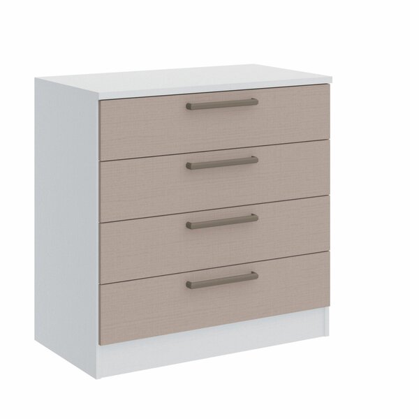 Cômoda Módulo Inferior 4 Gavetas Requinte+  Branco Line/duna