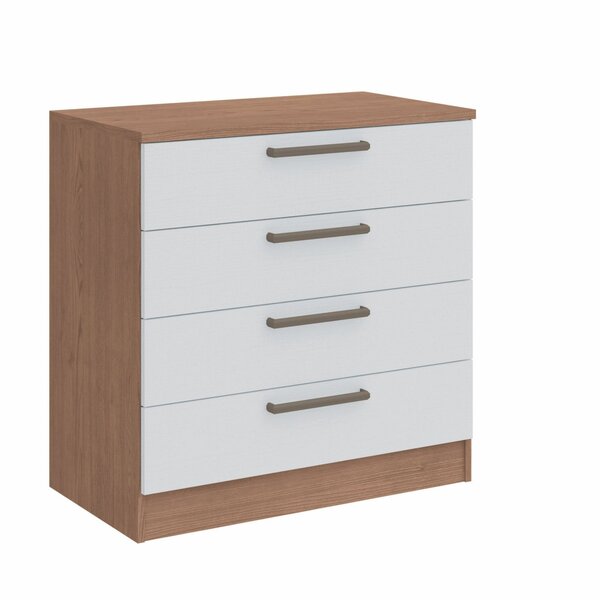 Cômoda Módulo Inferior 4 Gavetas Requinte+  Macadâmia/branco