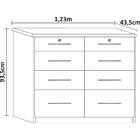 Comoda Monique 8 Gavetas Branca