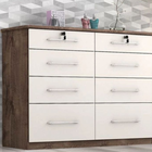 Cômoda Monique 8 Gavetas Chocolate/off White - Quarta Divisão