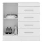 Cômoda Montevidéu E Guarda Roupa Casal Prático Amêndola Touch