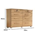 Comoda Monza 8 Gavetas Com Pés