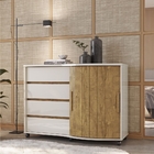 Cômoda Moscou Com Rodízios Off White Amendoa