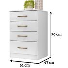 Cômoda Ms913 4 Gavetas Branco Moval