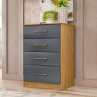 Cômoda Ms913 4 Gavetas Freijó Cinza Moval