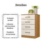 Cômoda Ms913 4 Gavetas Freijó Off White Moval