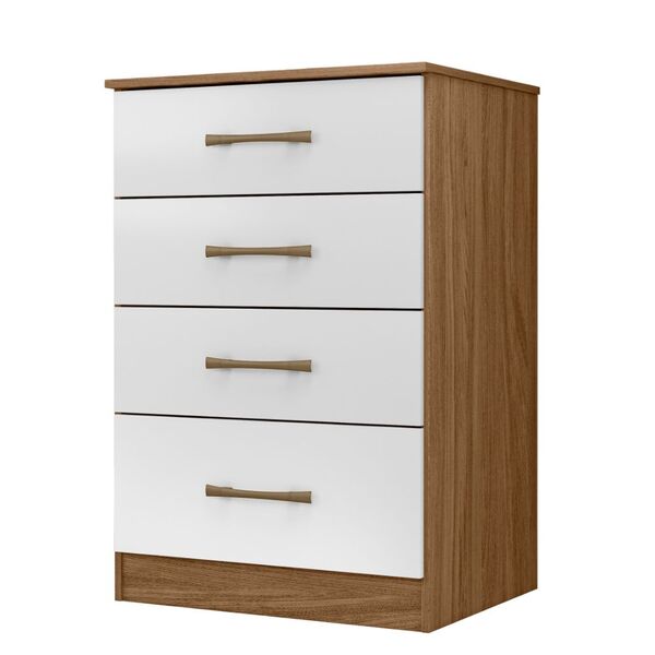 Cômoda Ms913 4 Gavetas Naturale Branco Moval