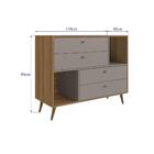 Comoda Multiuso 04 Gavetas 02 Nichos 110cm Proddy