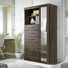 Comoda Multiuso 1 Porta 6 Gavetas Com Espelho Maraba Santos A