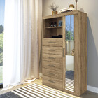 Comoda Multiuso 1 Porta 6 Gavetas Com Espelho Maraba Santos A