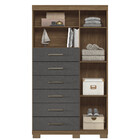 Cômoda Multiuso 1 Porta 6 Gavetas Com Pés E Espelho Marabá Sa