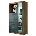 Cômoda Multiuso 1 Porta E 6 Gavetas Com Espelho Marabá Santos