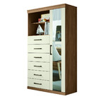 Cômoda Multiuso 1 Porta E 6 Gavetas Com Espelho Marabá Santos