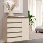 Cômoda Multiuso 5 Gavetas E 1 Porta 100% Mdf Select Carvalho/