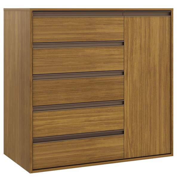 Cômoda Multiuso 5 Gavetas E 1 Porta 100% Mdf Select Freijó