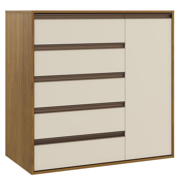 Cômoda Multiuso 5 Gavetas E 1 Porta Auriva Freijó