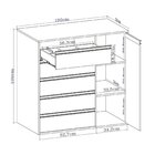 Cômoda Multiuso 5 Gavetas E 1 Porta Auriva Titânio