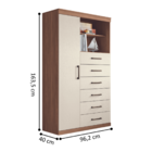 Cômoda Multiuso 6 Gavetas 1 Porta Suzhou Jatobá Areia