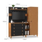 Cômoda Multiuso + Painel Tv 50 Polegadas Maldivas Preto Mdf