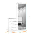 Cômoda Multiuso Com Espelho 1 Porta 4 Gavetas Thor  Branco