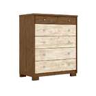 Cômoda Munique Flex 5 Gv Castanho Wood E Avelã