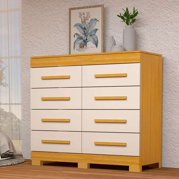 Cômoda Nalu 8 Gv Nature E Off White