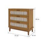 Comoda Nature Infantil Com Pes E Puxador De Madeira