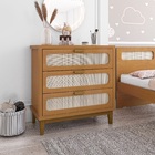 Comoda Nature Infantil Isa Gaveta Com Detalhe Em Palha Indian