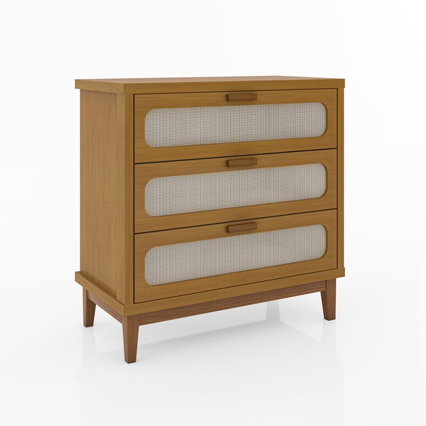 Comoda Nature Infantil Isa Gaveta Com Detalhe Em Palha Indian