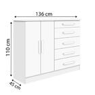 Cômoda New Athos 5 Gavetas Com Sapateira D Doro Móveis -branco