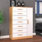 Cômoda New Mônaco Mdp Corrediça Plástica  Branco/cinnamomo