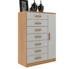 Cômoda New Mônaco Mdp Corrediça Plástica  Branco/cinnamomo