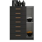 Cômoda New Mônaco Mdp Corrediça Plástica  Preto