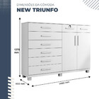 Cômoda New Triunfo 8 Gavetas 2 Portas Branco