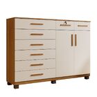 Cômoda New Triunfo 8 Gavetas 2 Portas Cinamomo/off