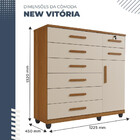 Cômoda New Vitória 1 Porta 8 Gavetas Benetil Cinamomo/off