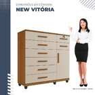 Cômoda New Vitória 1 Porta 8 Gavetas Benetil Cinamomo/off