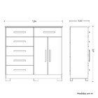 Cômoda New Xangai Em Mdp Com 2 Portas E 6 Gavetas Star Confort