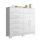 Cômoda New Xangai Em Mdp Com 2 Portas E 6 Gavetas Star Confort