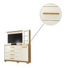 Cômoda Nina Com Espelho Tv 43 2 Portas 4 Gavetas Carvalho Gri