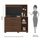 Cômoda Nina Com Espelho Tv 43 2 Portas 4 Gavetas Cedro Tana D